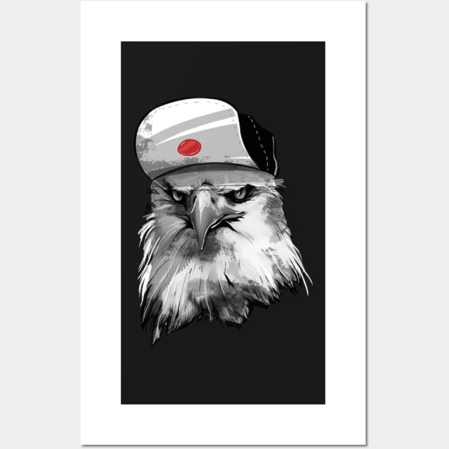 Thug Eagle With Cap animal art Wall Art by maddula